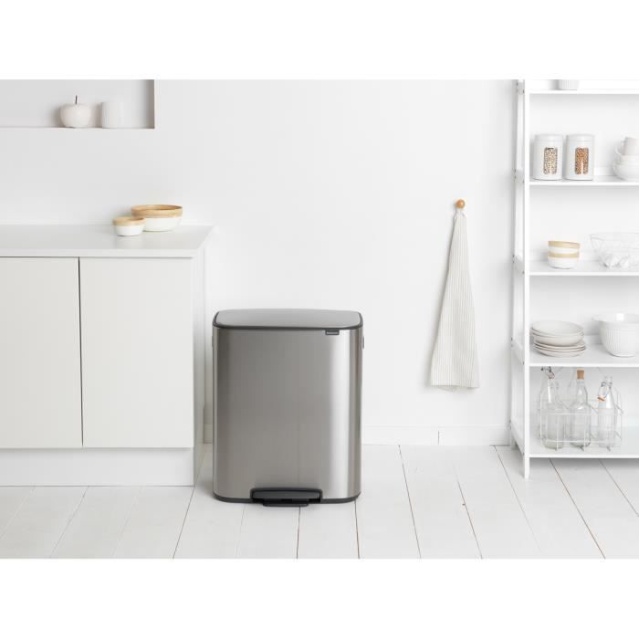 Brabantia - poubelle à pédale 2x30l matt steel - 211461