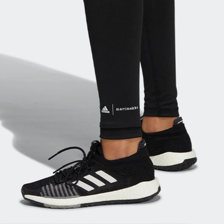Adidas X Marimekko Kollaborationslogo Trainings-Fitness-Leggings Damenleggings Schwarz GR8030