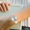Fieldwork Analog Watch with Leather Simple NF Shiny Women's Strap, Nickel-Free, Design, White, ST299-1