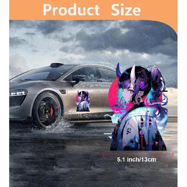 

EARLFAMILY 5.1 Japanese Demoness Samurai Anime Car Sticker Bumper Trunk Window Vinyl Car Decals Waterproof