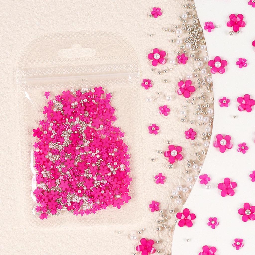 3D pryskyřičné nehtové umění květiny smíšené perlové kameny kamínky dekorace pro DIY manikúra příslušenství potřeby přívěsky díly