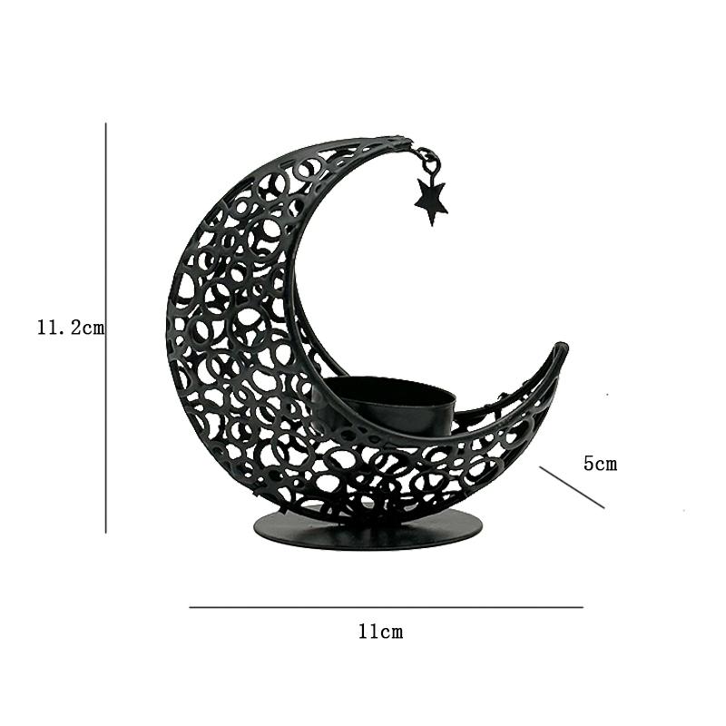 Metal Moon Candle Holder Eid Mubarak Candle Holder Home Islamic Muslim Party Decor Ramadan Candle Stand Eid Mubarak Table Decor