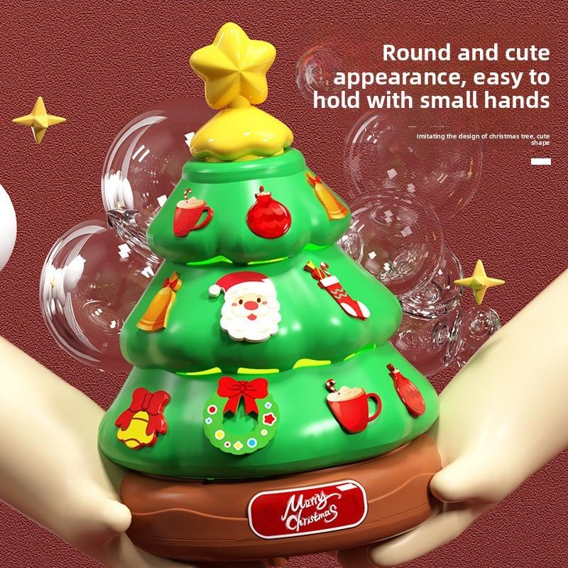 Automatic Christmas Tree Bubble Toy With Rotating Lights For Family Fun