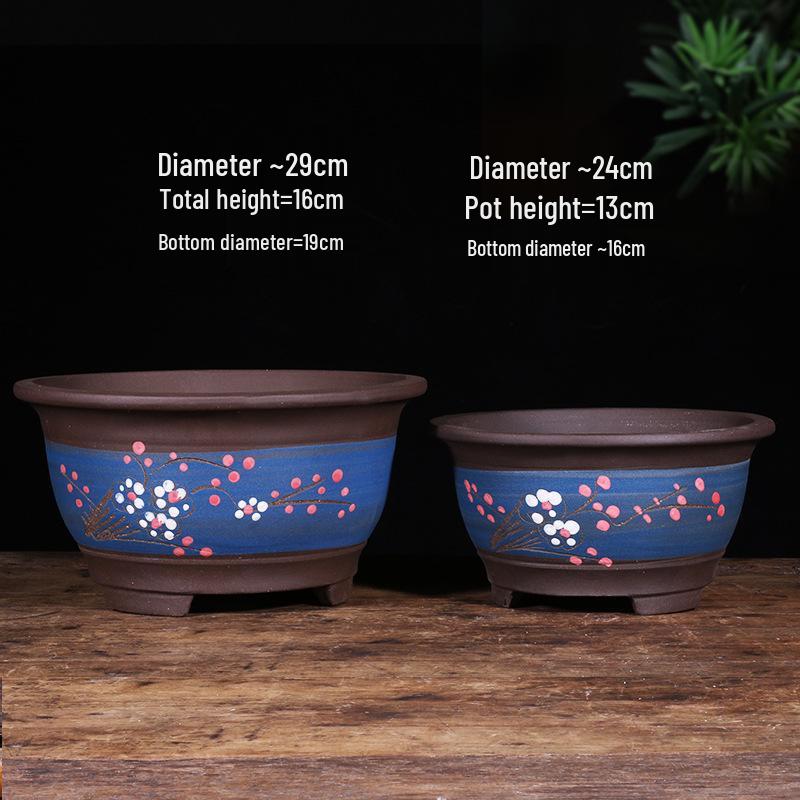 2021 Extra Large Purple Clay Tall Cylinder Ceramic Flower Pot