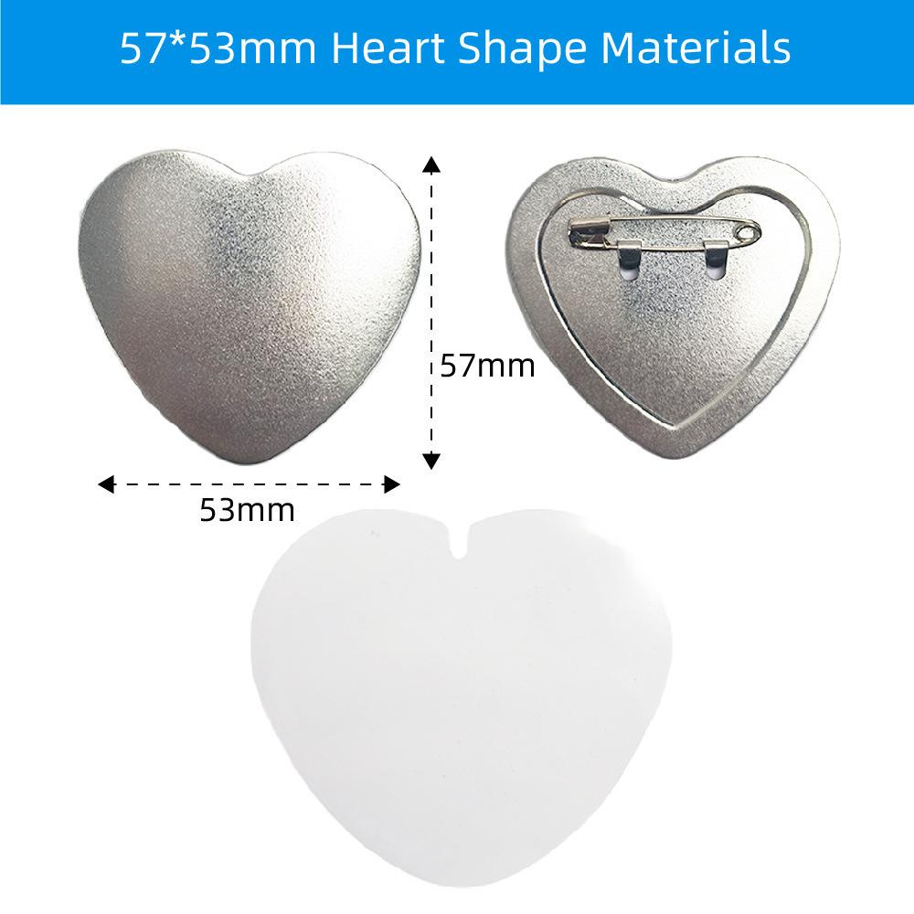 57*53mm Flat Plate Painted Button Badge Making Supplies-Blank Tinplate Pins DIY Customization 100sets Per Bag 57*53mm