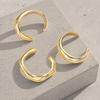 3 Pcs Gold Plated Bangle Bracelets for Women, Big Stackable Bangles, Adjustable Open Cuff Bracelet, Minimalist Accessories