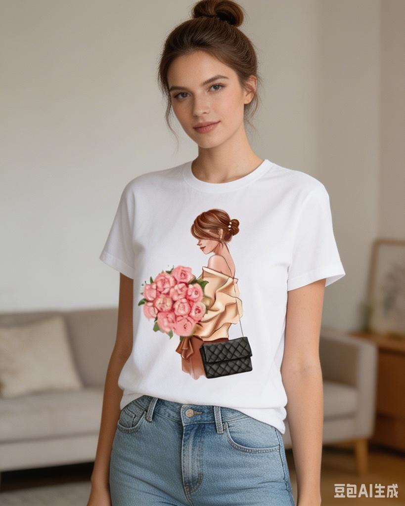 Women's plus Size Floral Print Loose T-shirt Short Sleeve Aesthetic Harajuku Y2k Gothic Tee Summer Polyester Fabric Fashion