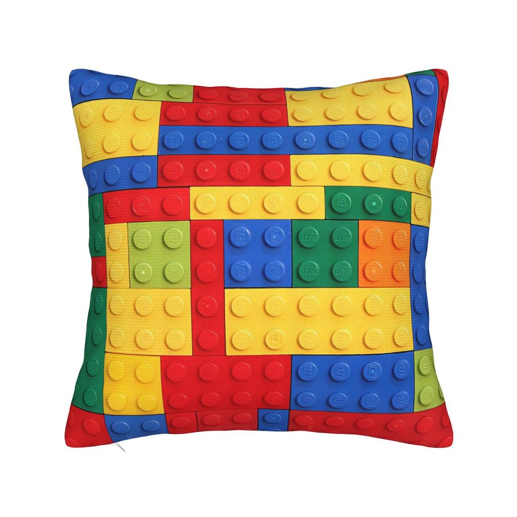Classic Red Green Blue Yellow Building Blocks Bricks Pillow Case Comfy Pillow Cover Funny Pillowcases For Living Room Sofa