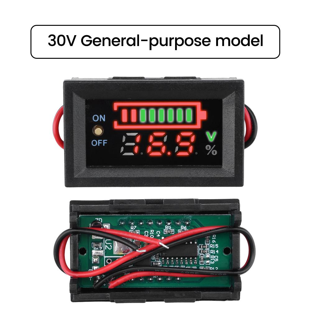 Autobatterie Ladezustandsanzeige 12V 24V 36V 48V 60V 72V Lithiumbatterie Kapazitätsmesser Tester Anzeige LED Tester Voltmeter