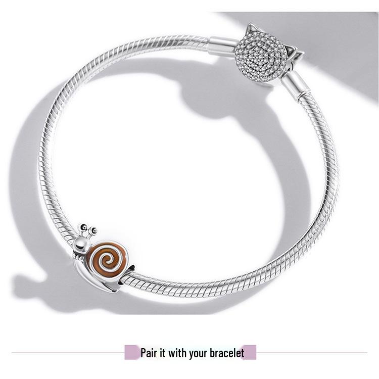 Ziyun Original Niedliche Schnecke Herr. DIY S925 Silber Perlenarmband SCC2064