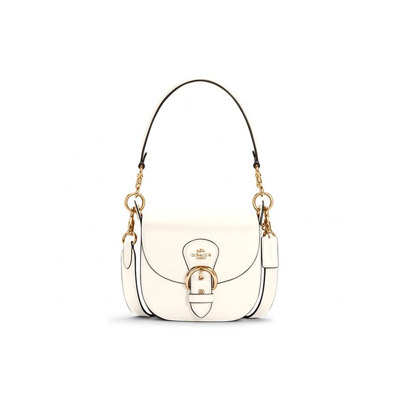 Coach Kleo 17 Klassische Mode Leder Satteltasche Crossbody Umhängetasche Damen Taschen Weiß C5685-IMCHK