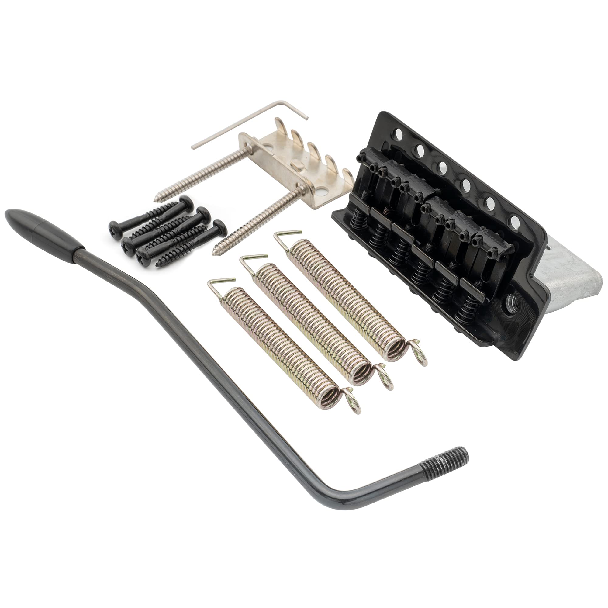 

Musiclily Pro 10.5mm Vintage 6-Point Tremolo Unit Bridge with 36mm Short Block for Squier Stratocaster Electric Guitars, Black