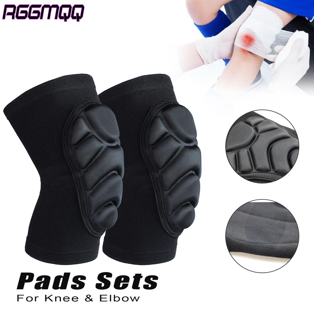1Pair Protective Knee Pads Elbow Sleeves Guard,Thick Sponge Anti-Slip,Collision Avoidance Sport Protective Kneepad Skate Soccer