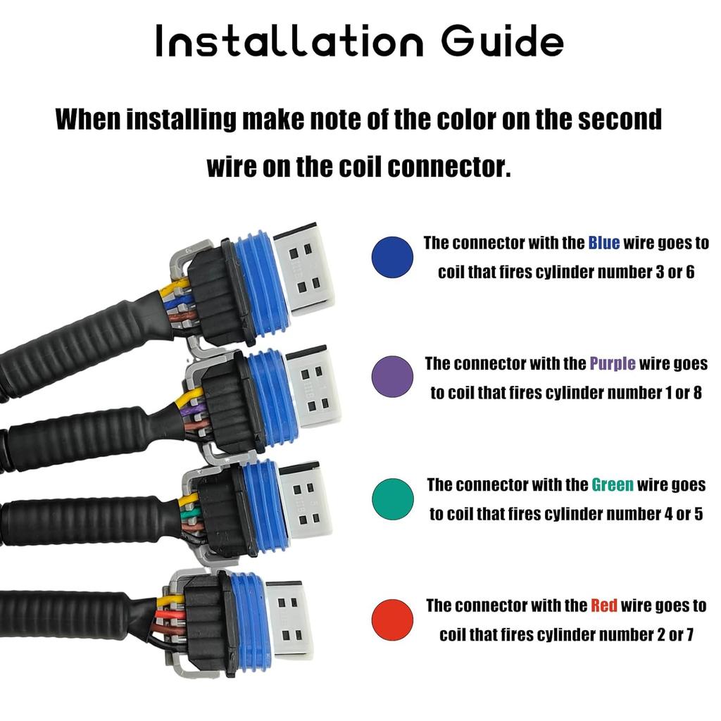 2Pcs Ignition Coil Wire Harness Connector Compatible With GM LQ9 LQ4 LS2 LS3 LS7 LSX 5.3 6.0 6.2 7.0 And The Coil Packs Found On Most Truck