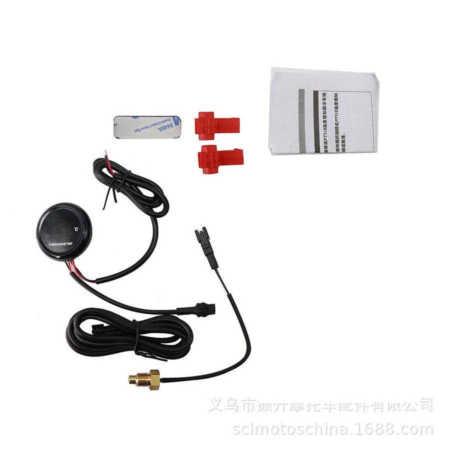 Universal Motorcycle Thermometer Instruments Water Temp Temperature LED Digital Display Gauge Meter With 18mm Temp Temperature Sensor Adapter