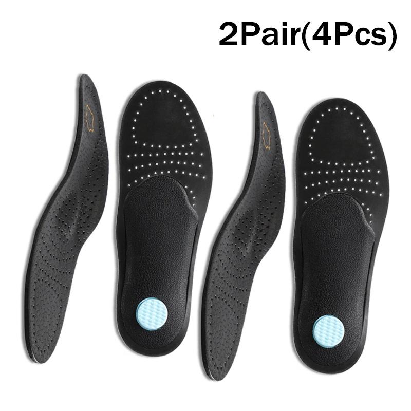 Genuine Leather Orthotic Insoles with Arch Support Breathable Shoe Inserts Plantar Fasciitis Heel Pain Relief Pads for Men Women