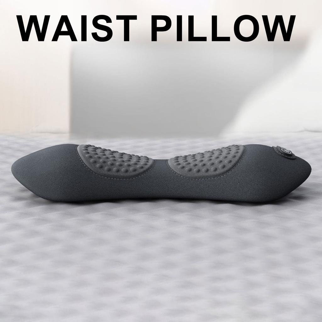 Electric Lumbar Support Massager Cushion Memory Foam Sleeping Waist Pillow Bed Adjustable Height Neck Back Waist Protection Pad