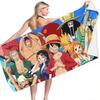 2026 Hot Bandai Anime One Piece Bath Towel Beach Towel Mat Fast Drying Bathroom Beach Towel Kids Boys Washcloth Blanket Gifts