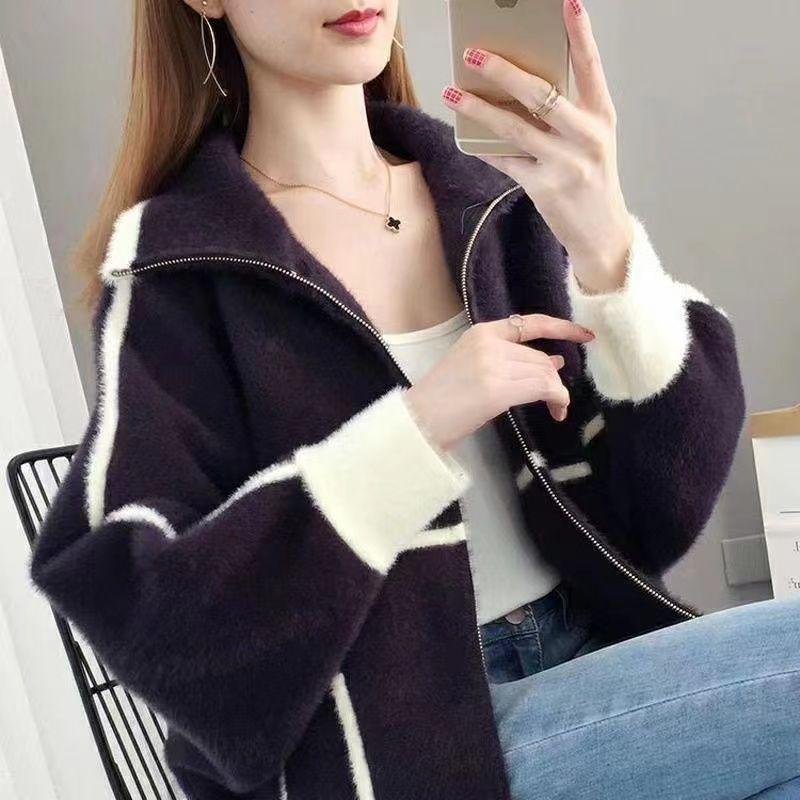 Women's Autumn & Winter Knit Cardigan: Loose Denim College Style Versatile Casual Outerwear