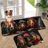 1Pcs Anti Fatigue Kitchen Rugs Adorable Dachshund Christmas Print Waterproof Non Slip Thick Cushioned Mat