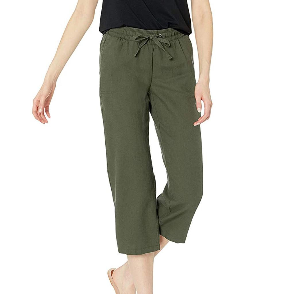 Women's Solid Color Show Thin Drawstring Decorate Pocket Leisure Time Trousers