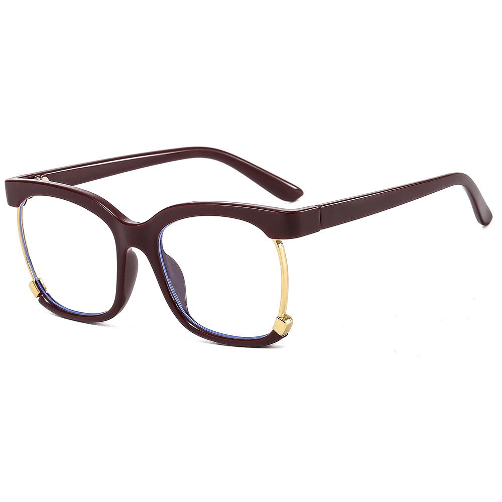 2024 Fashionable European-American Square Frame Anti-Blue Light Clear Lens Glasses Blue Light Lens