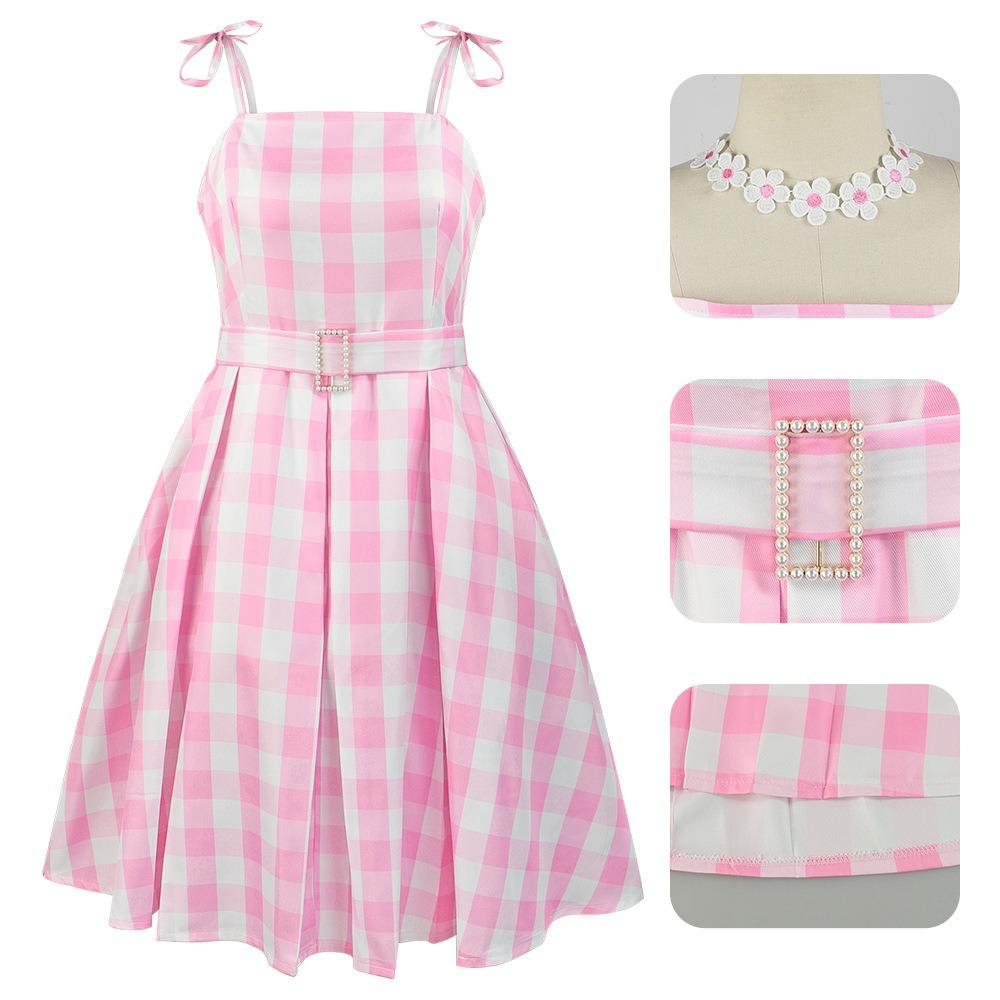 Pinkes Prinzessin Cosplay Kostüm für Damen Margot Bar Bii Kleid Halloween Niedliche Outfits für Damen Rollenspiel