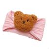 Baby Headband with Bear Decor Children Wide Headbands Cute Headwear Hairband Pink