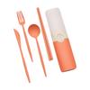 Portable Tableware Set Spoon Fork Knife Chopsticks With Carrying Box For Travel Picnic Camping Wheat Straw Cutlery Set