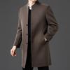 Autumn and Winter New Style Double-sided Woolen Stand-collar Coat for Middle-aged and Elderly Men, Business Casual Mid-length Men's High-end Coat