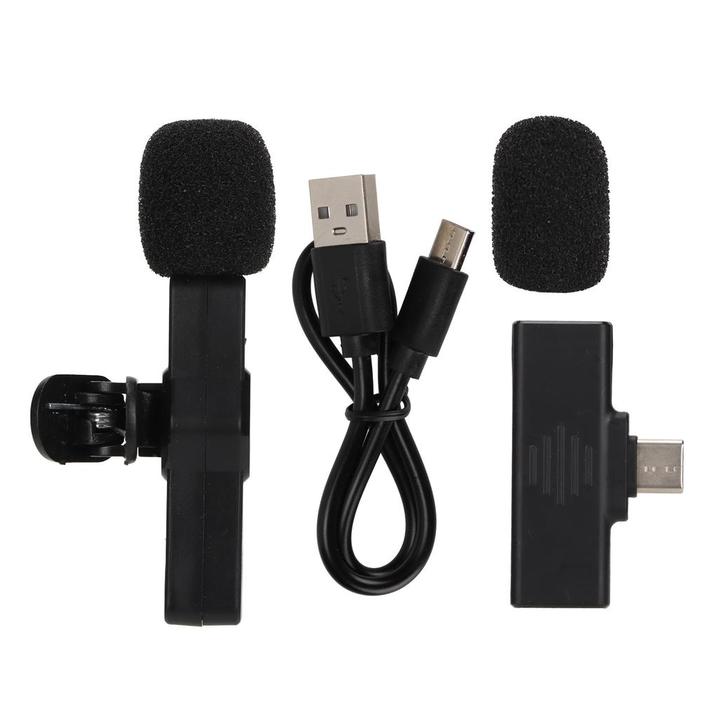 Wireless Lavalier Microphone Plug and Play Rechargeable Portable Microphone for Live Broadcast
