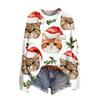Women's Soft Christmas Print Crewneck Long Sleeve Sweater for Fall and Winter