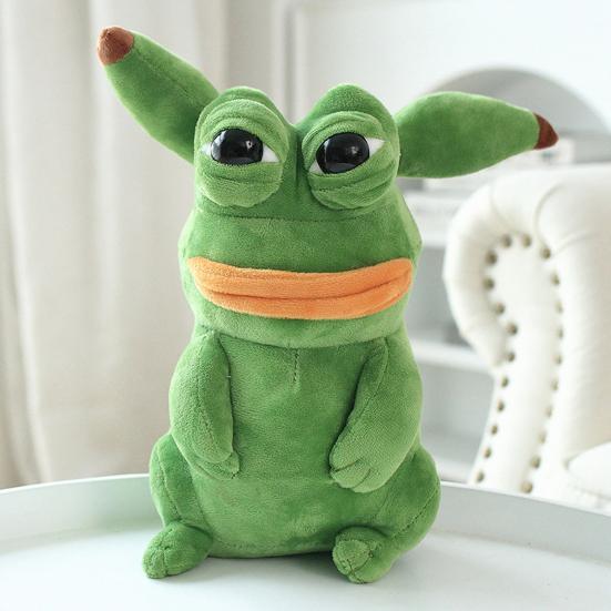 Frog Plush Doll Cute Cartoon Big Eyes Soft Comfortable Touch Vivid Appearance Companion Gift Children Sad Frog Stuffed Toy Sofa