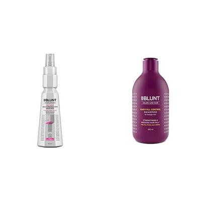 BBlunt Hot Shot Hitzeschutzspray 150 ml | Haarausfall-Kontrollshampoo mit Erbsenprotein und Koffein 300 ml