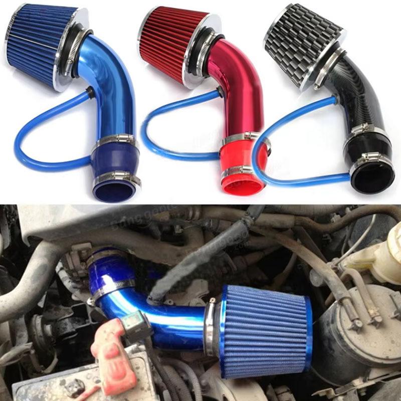 Universal Car Racing Cold Air Intake System Turbo Induction Pipe Tube Kit Cone High Flow Performance Air Filter Inlet 3" 76mm