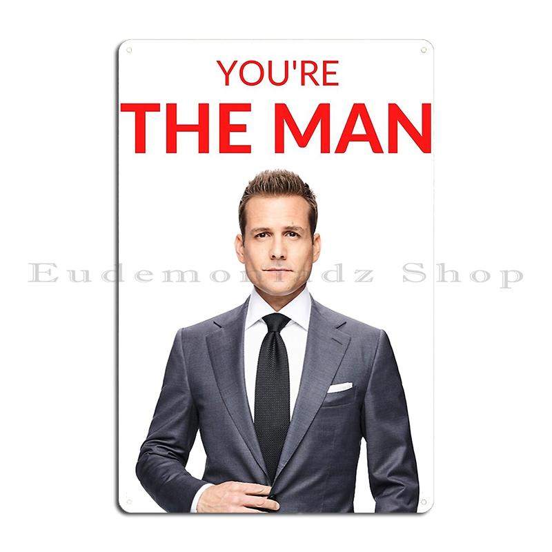 Harvey Specter Metallskylt Dekoration Vardagsrum Klubb Fest Skyltar Harvey Specter Bleckskylt Affisch