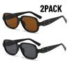 2PACK New Year Gift Classic Rectangle Sunglasses Retro UV400 Protection Shade High Quality Sunglasses Women Driving Eyeglass