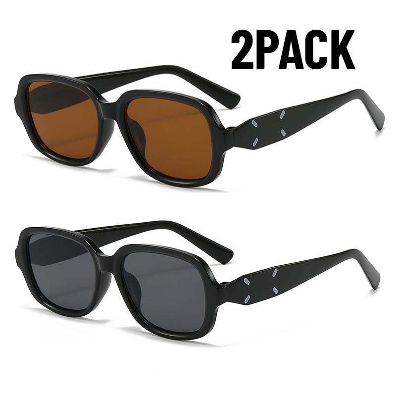 2PACK New Year Gift Classic Rectangle Sunglasses Retro UV400 Protection Shade High Quality Sunglasses Women Driving Eyeglass