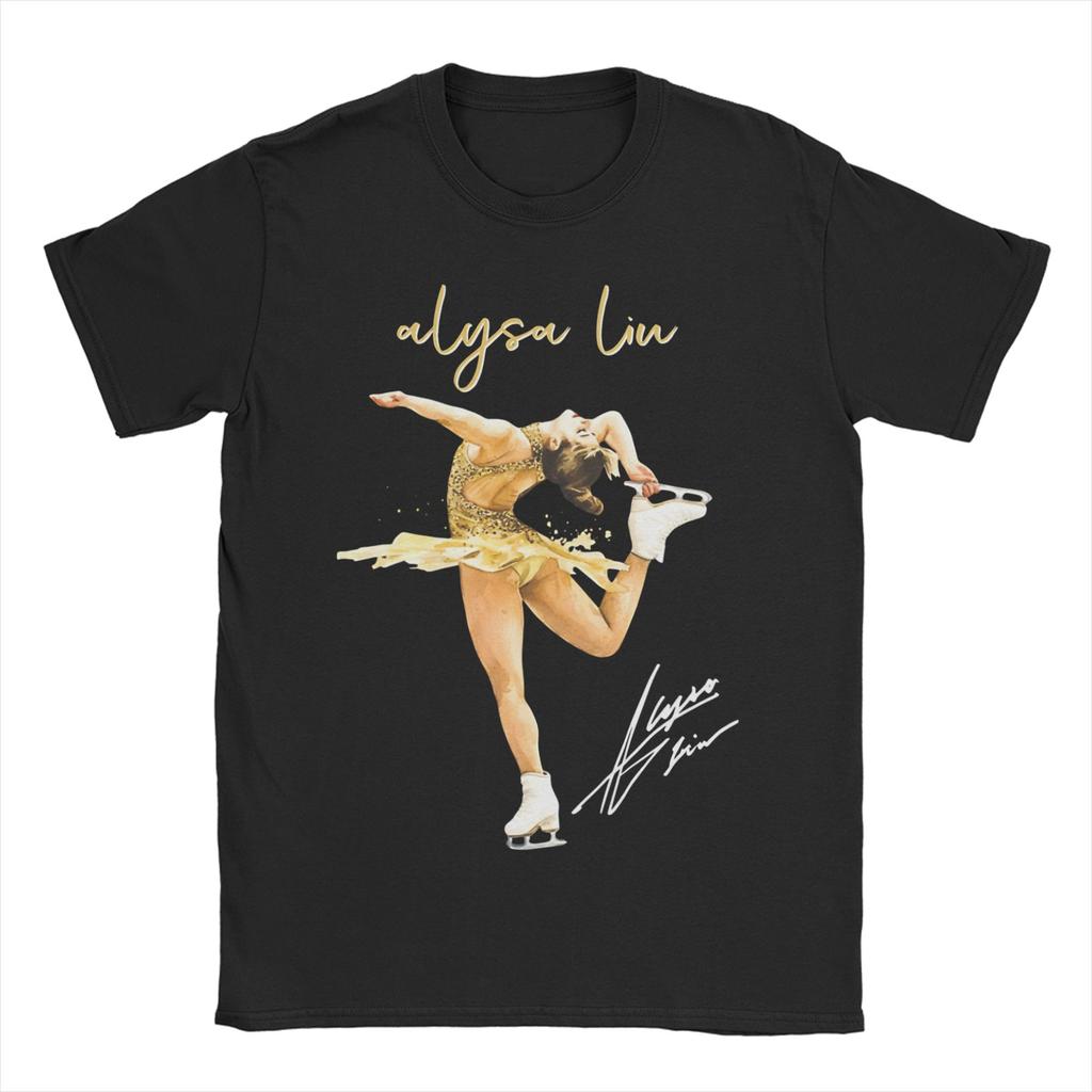 Unisex Women's T-Shirts Figure Skating Princess Alysa Liu Cotton Tee Shirt Short Sleeve T Shirts Crew Neck Clothing Gift Idea