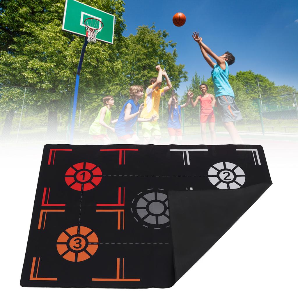 2mm Basketball Training Mat Mute Black Rubber Basketball Training System for Home Kids