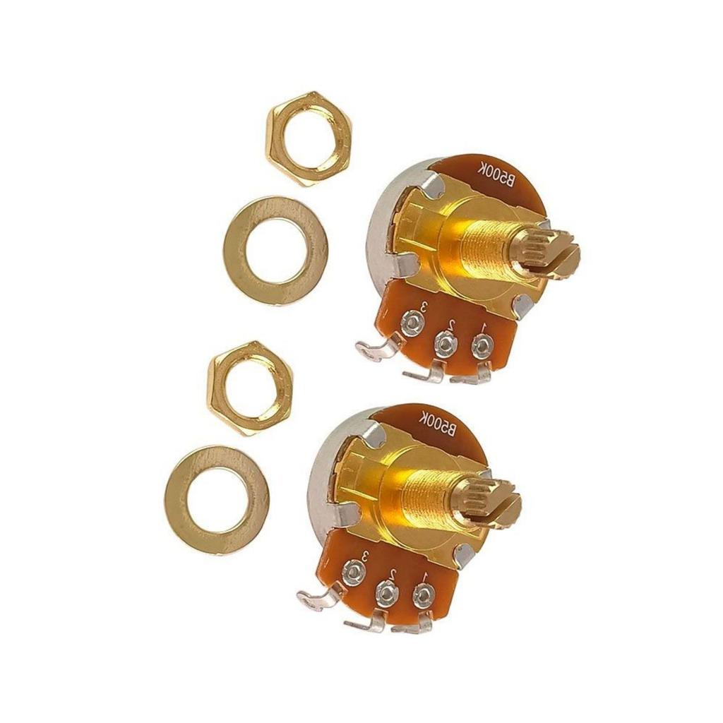 2Pcs Short Shaft Guitar Potentiometers A500K/B500K Linear Taper Potentiometer Volume Tone Guitar Pot Guitar Accessory