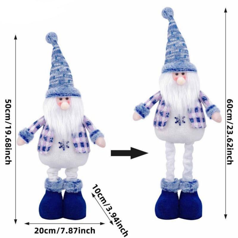 1PC Christmas Decorations Adjustable Extendable Snowman Reindeer Plush Dolls Home Tabletop Ornaments New Year Gifts