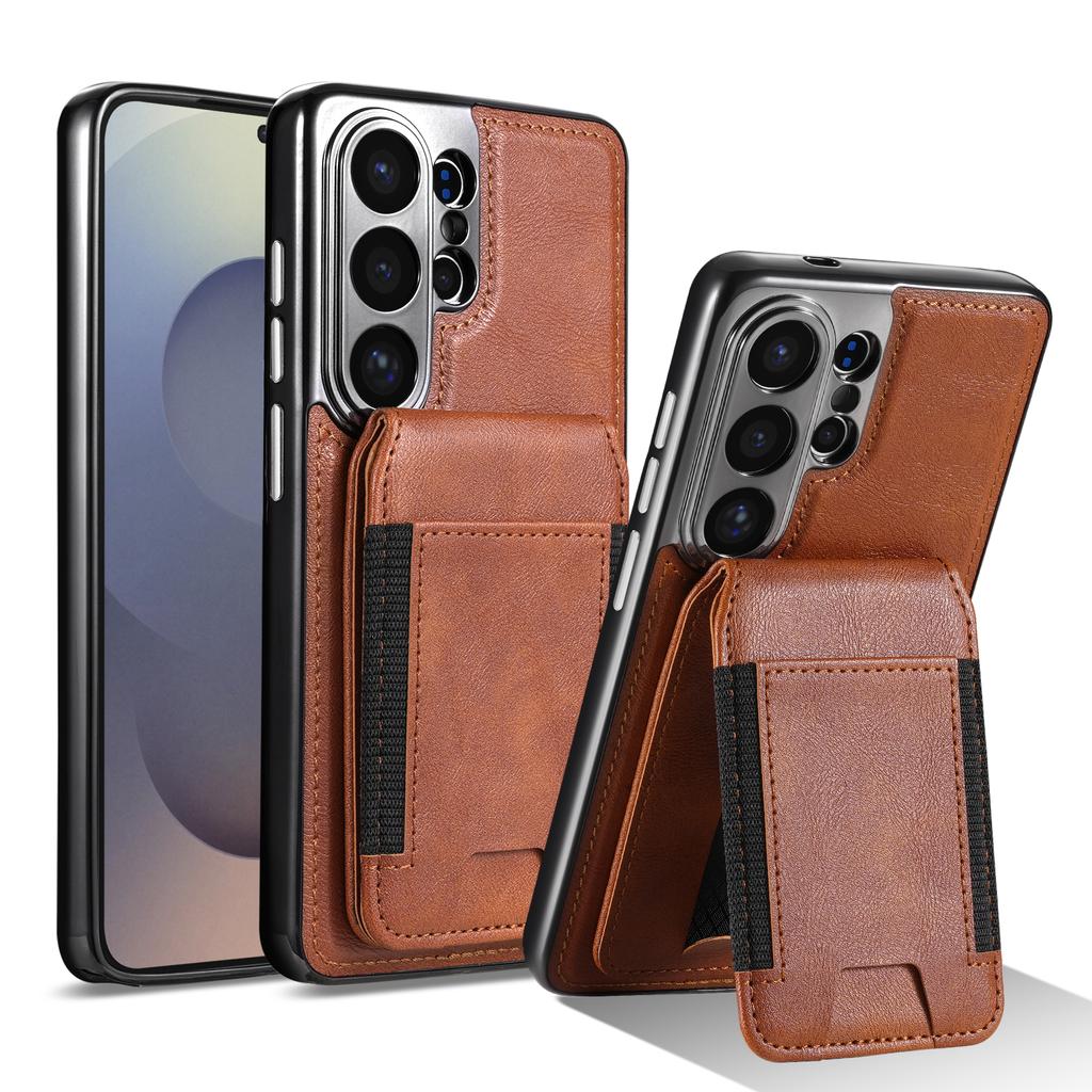 Vintage Leather Magnetic Case For Samsung Galaxy S26 Ultra S26+ Plus With Magnetic Kickstand Wallet Pocket Card Slot Holder