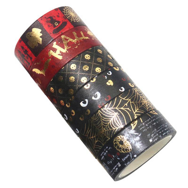 

Halloween Party Tape Diary DIY Magazine Scrapbook Decorative Stationery Stickers Featured Pattern Stickers Adhesive 6PCS Set