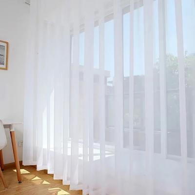 1/2Pcs 100x130cm 100x250cm Thin Window Curtain Tulle Panel Transparent Voile Sheer Curtain Rod Pocket Polyester