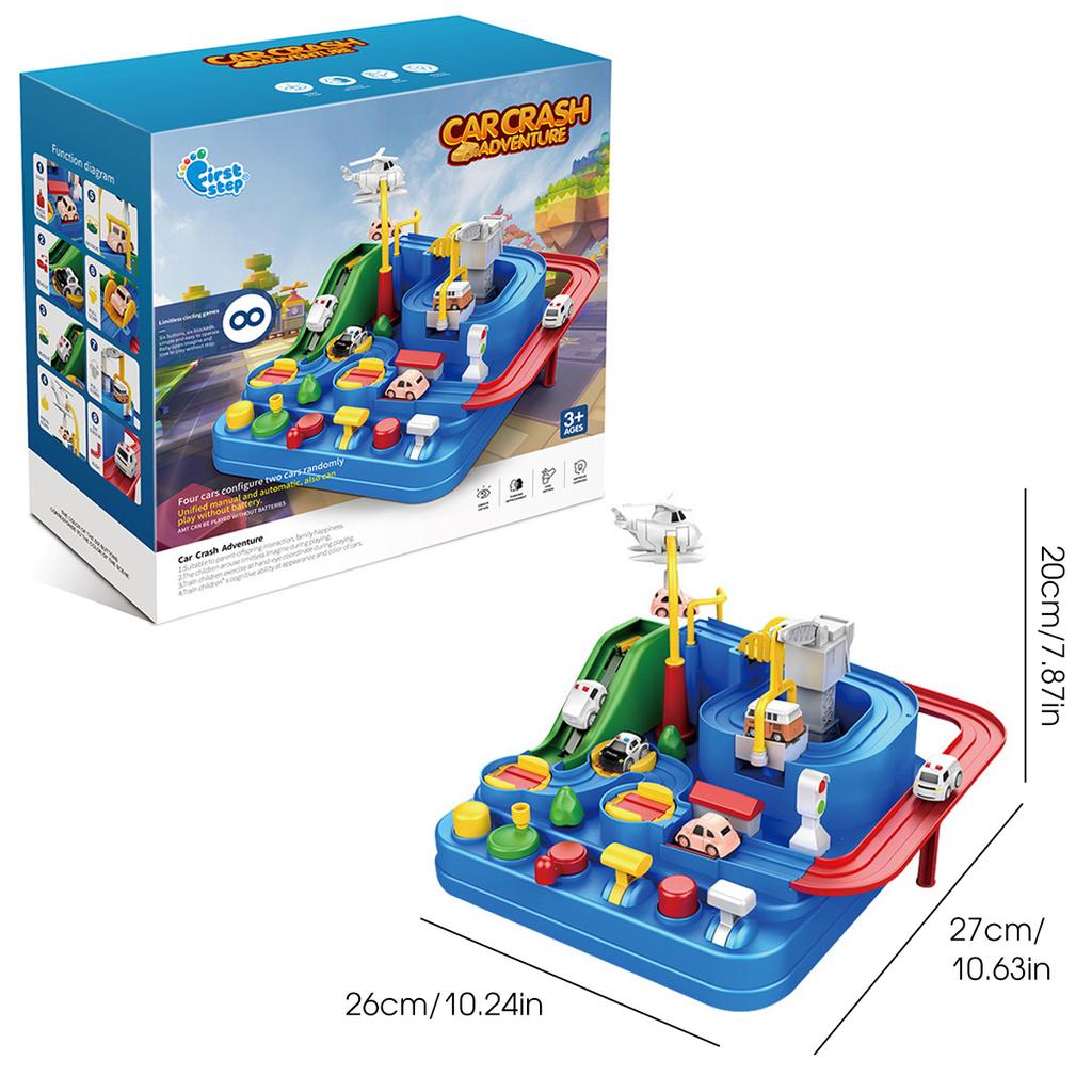 Ensembles de Pistes de Course de Voitures Ville Secours Véhicule Jouet Piste de Course Aventure Puzzle Ensemble de Jouets Éducatifs pour 3-8 Ans Tout-Petits Garçons Filles