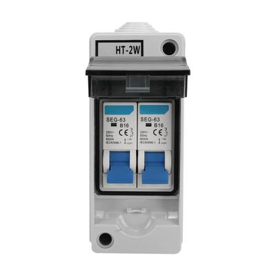 Circuit Breaker 2 Way MCB Switch Protection Waterproof Distribution Box 230V for Outdoor