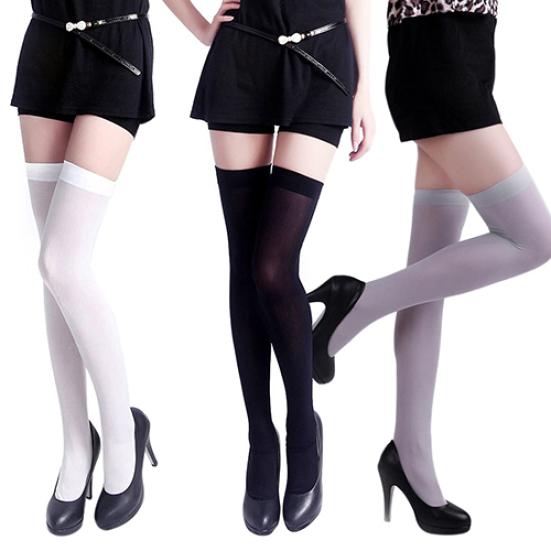 Women's Pure Color Sexy Thigh High Opaque Sexy Stockings Over The Knee Socks
