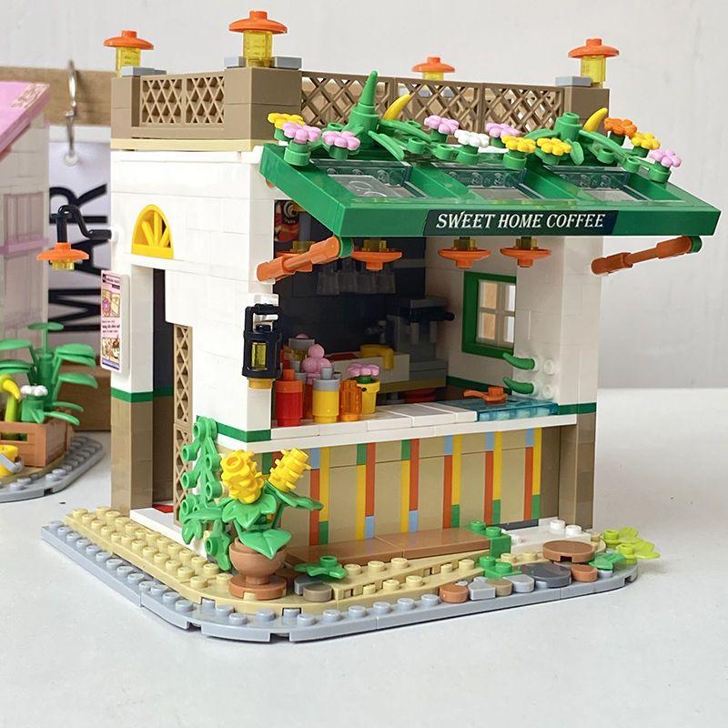 

Освітлений квітковий будинок Будівельний набір Вид на вулицю Будинок Тепло Навколишнє середовище Гарний подарунок для дівчаток Будівельні блоки Подарунок для коханців