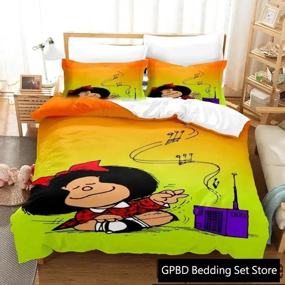 

3D Print Mafalda Beding Set For Bedrom Soft Modern Bedspreads Comefortable Children Kids Soft Duvet Cover Comfortable Quilt Cover And Pilowcase 100*200cm Single